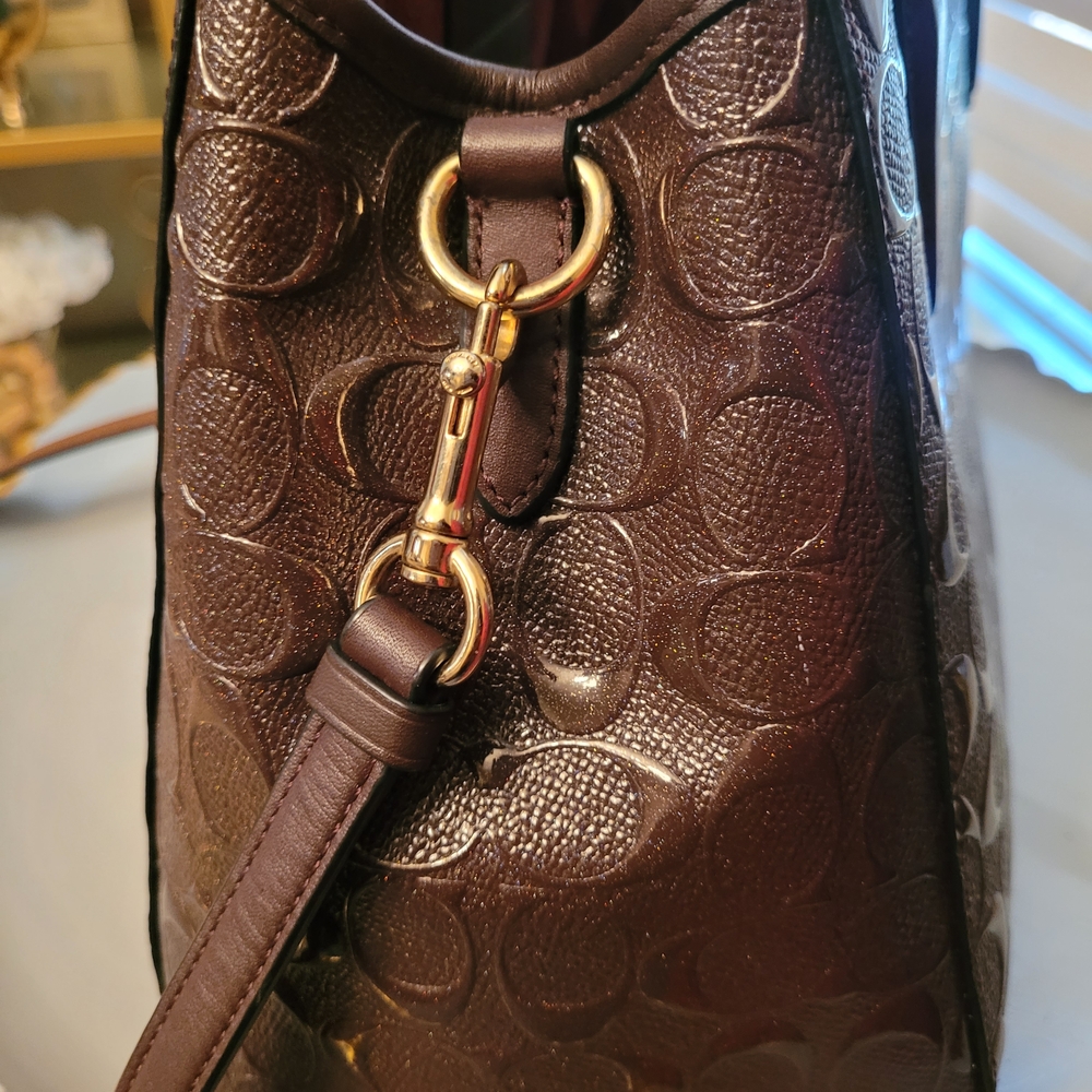 3 Piece Set Coach Signature Oxblood Margot Bag Crossover & 2 Matching Wallets - Picture 5 of 17